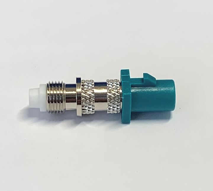 FME Female to FAKRA Male Waterblue Antenna Adaptor (CFF.FMEJ-NEUP)